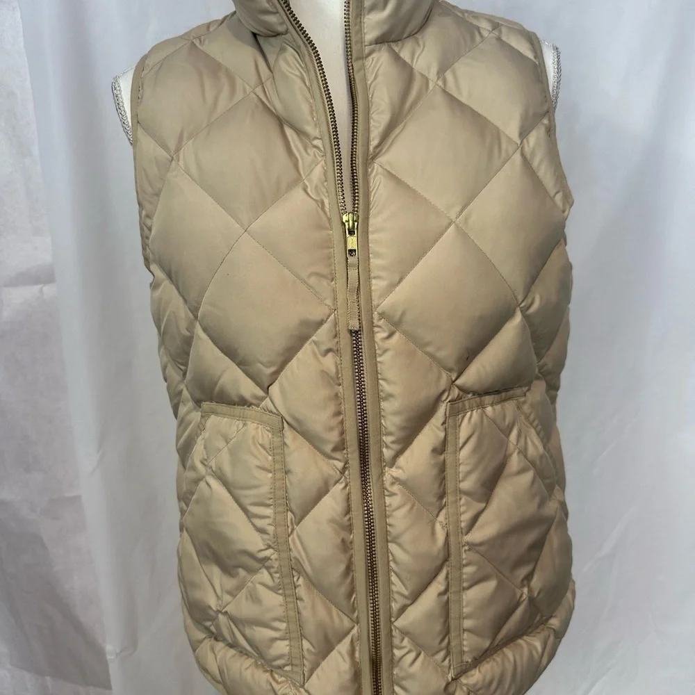 J. Crew Beige Quilted Vest